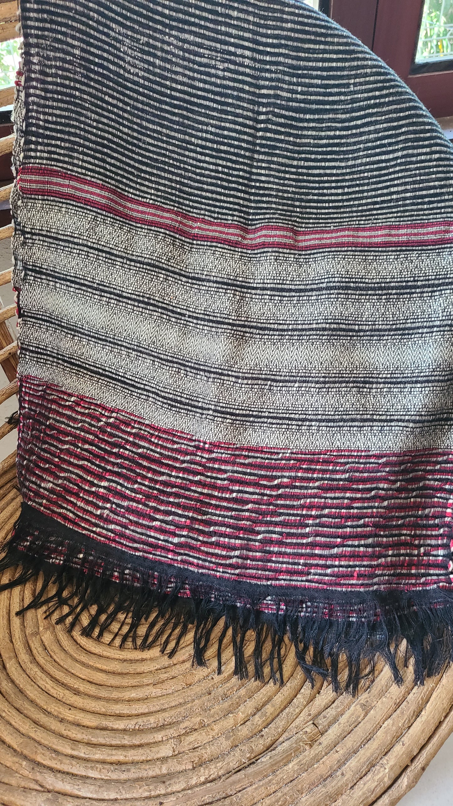 Poncho La Paloma Burgundy Black