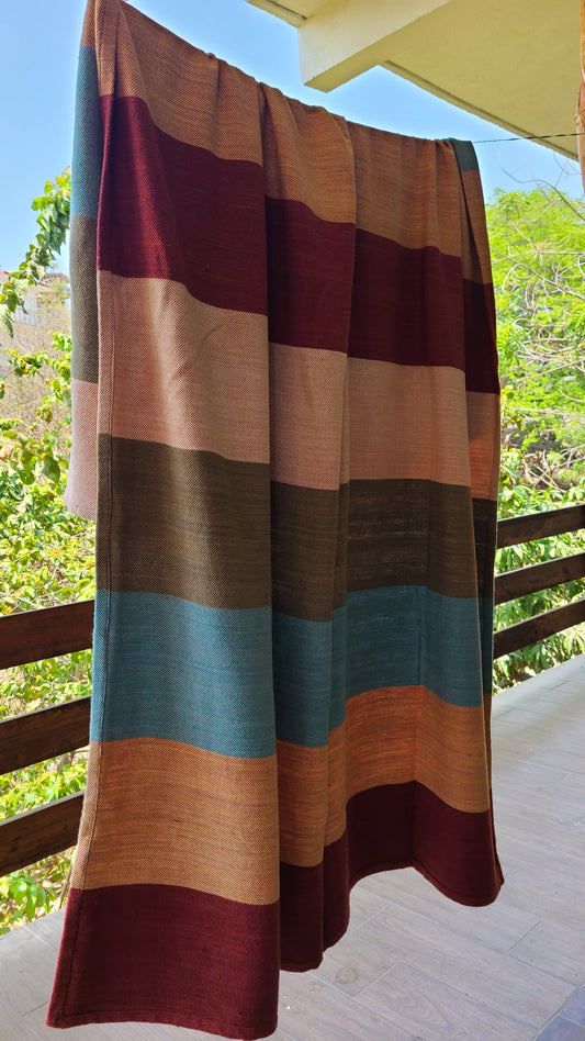 Earthy tones Clay Bands Throw Blanket