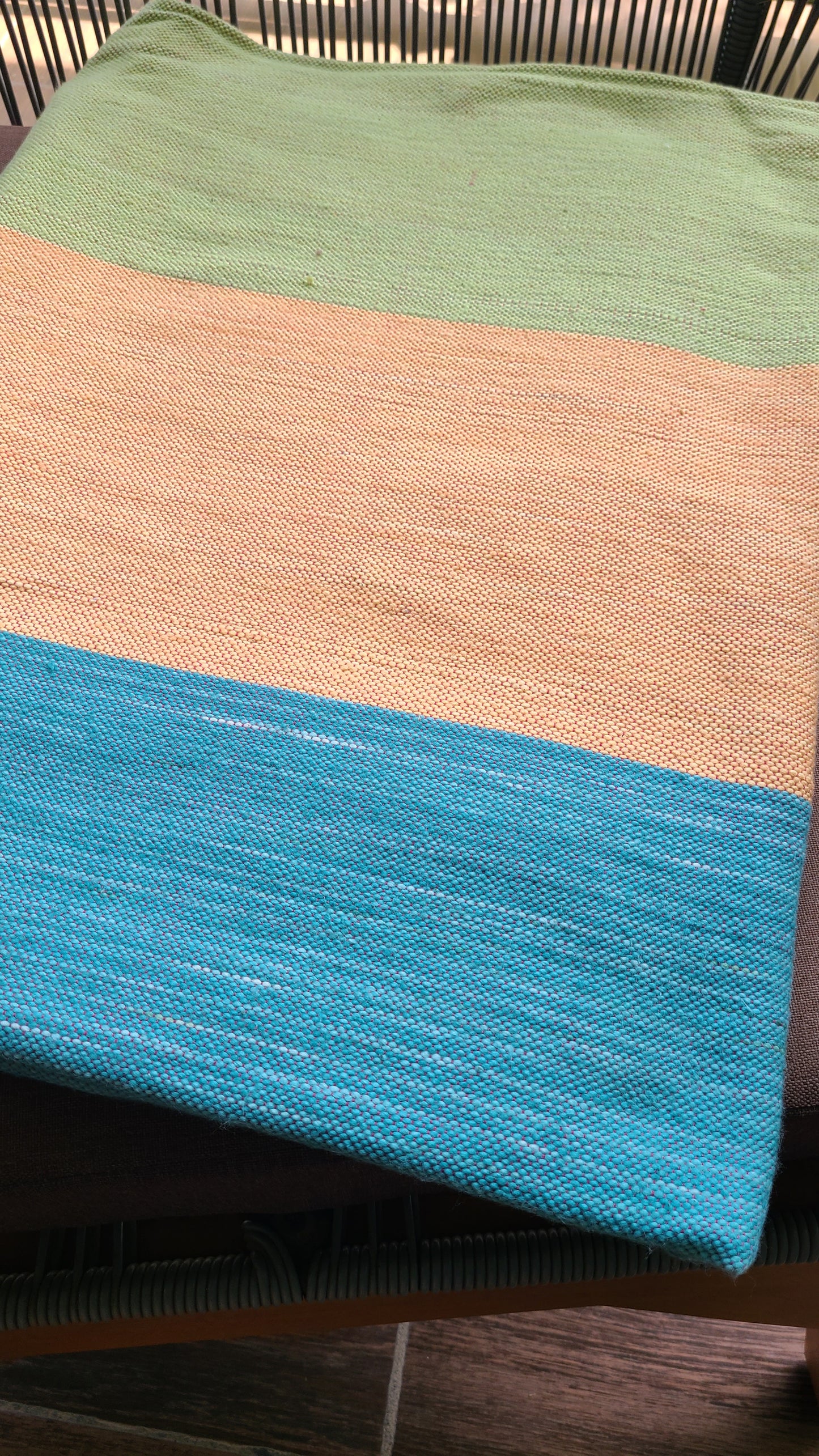 Clay Bands Cotton Throw Blanket Handcrafted on wood looms in Mexico