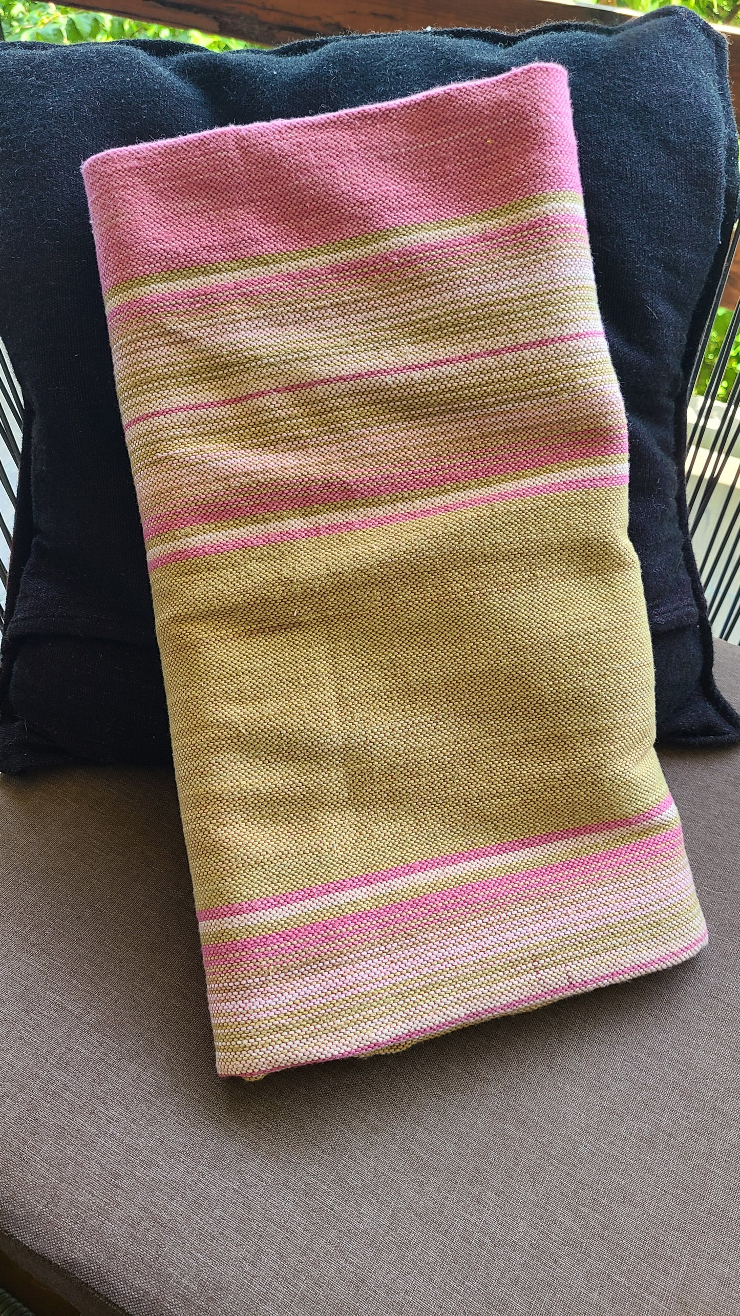 Pink Sarape Handcrafted Cotton Throw Blanket