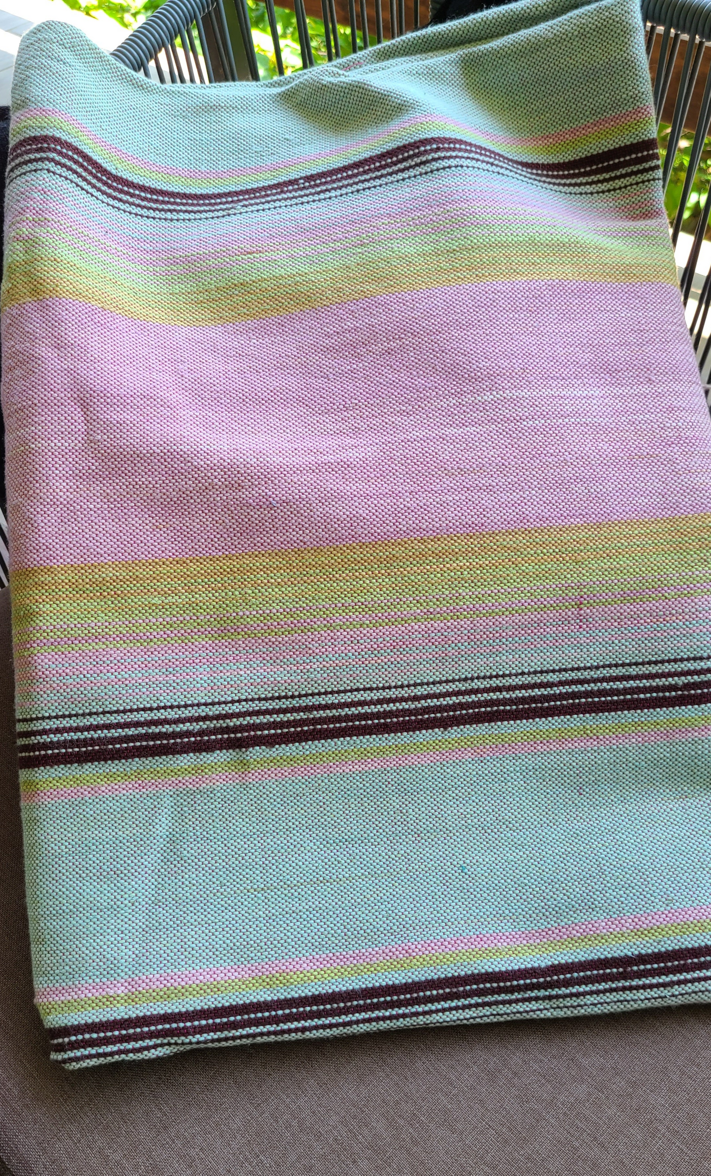 Pink & Blue Sarape Cotton Throw Blanket