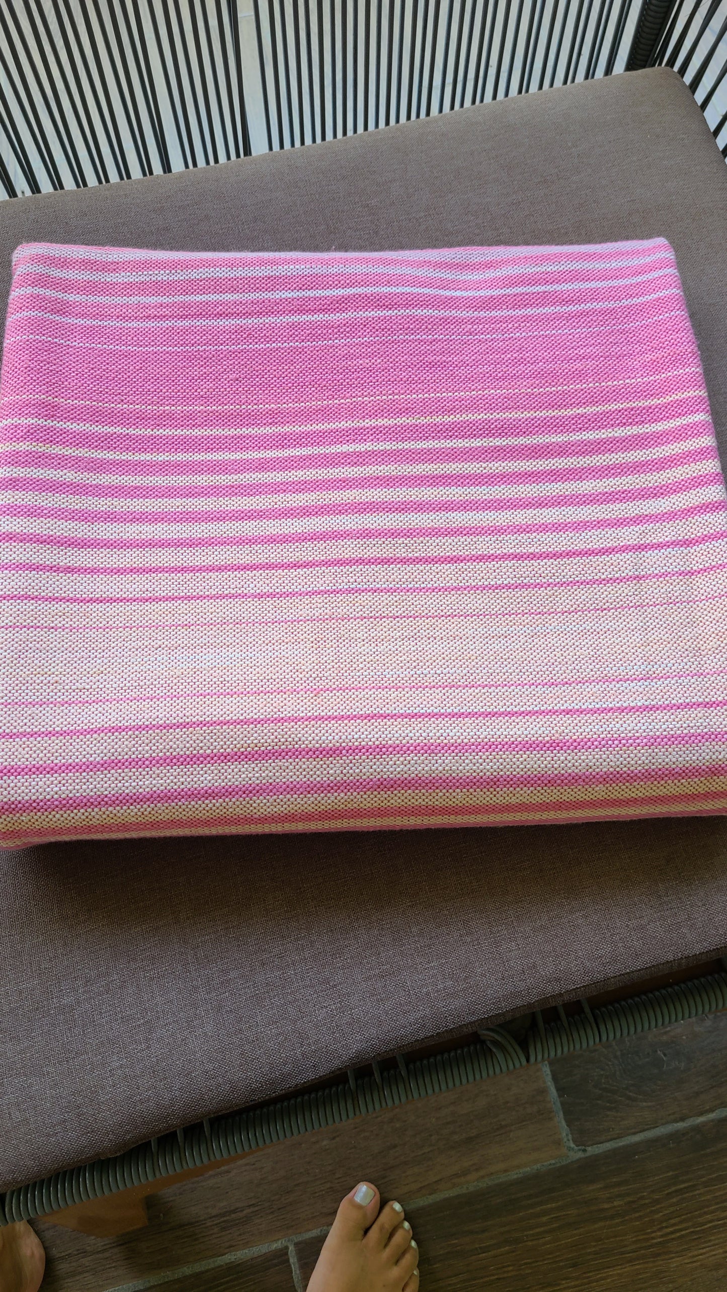 Pink Bindia Cotton Throw Blanket