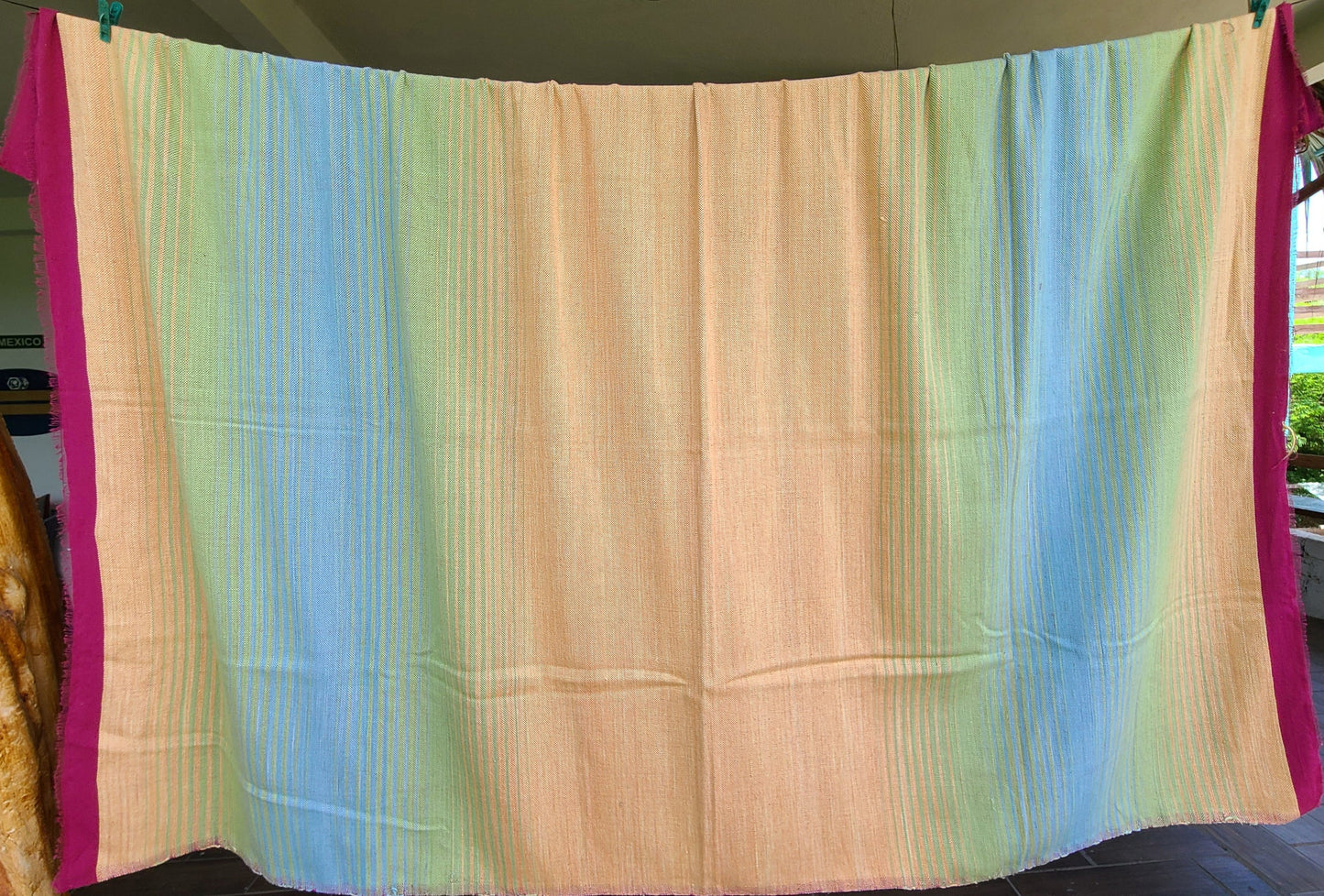 Blue & Green Bindia Throw Blanket