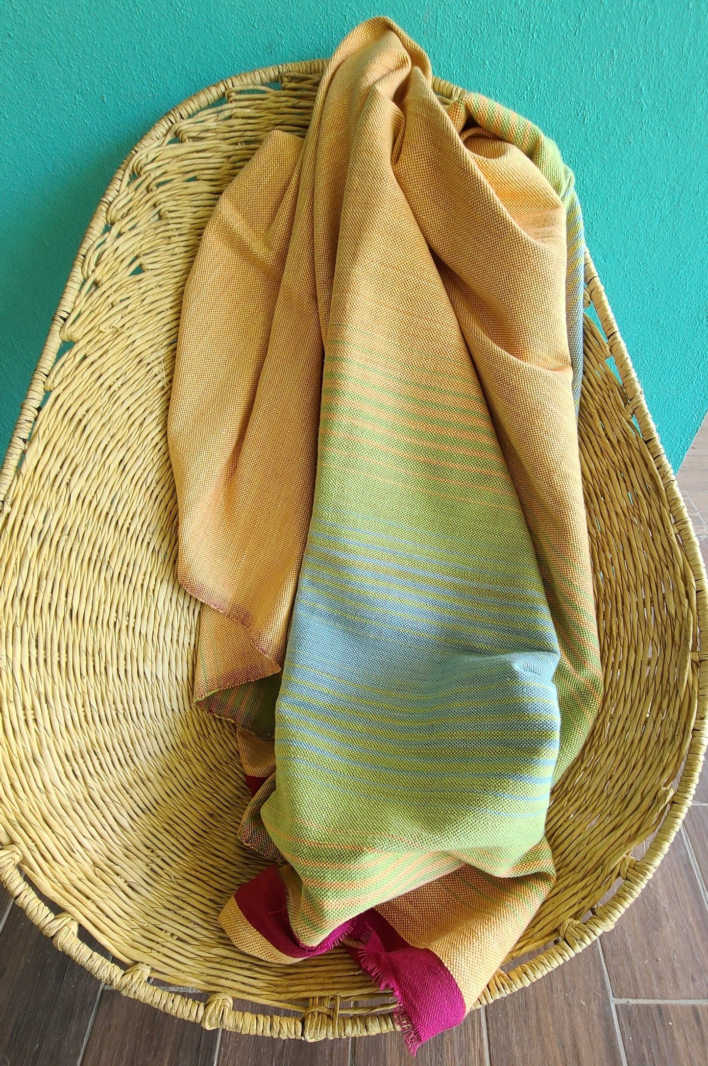 Blue & Green Bindia Throw Blanket