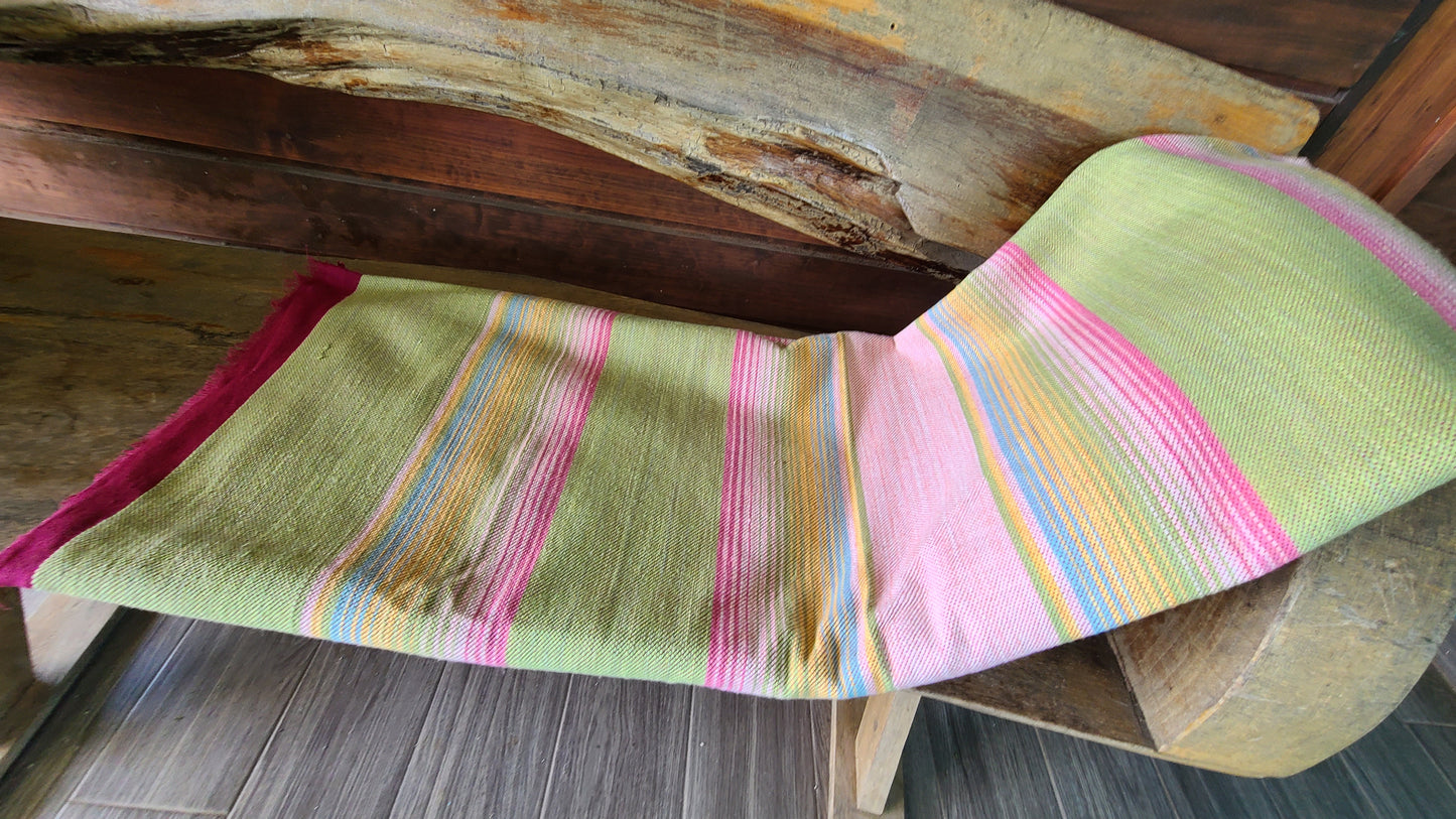 Green & Pink Sarape Throw Blanket