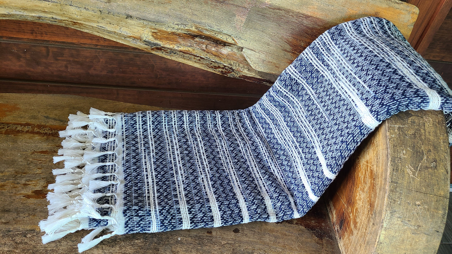 Royal Blue & White Cotton Baby Blanket