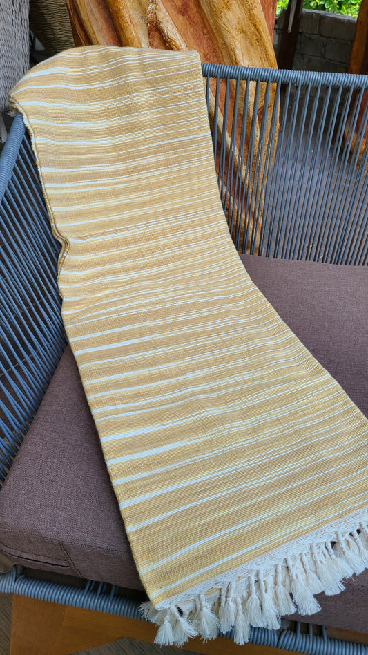 Yellow Cotton Beach Throw Rug.