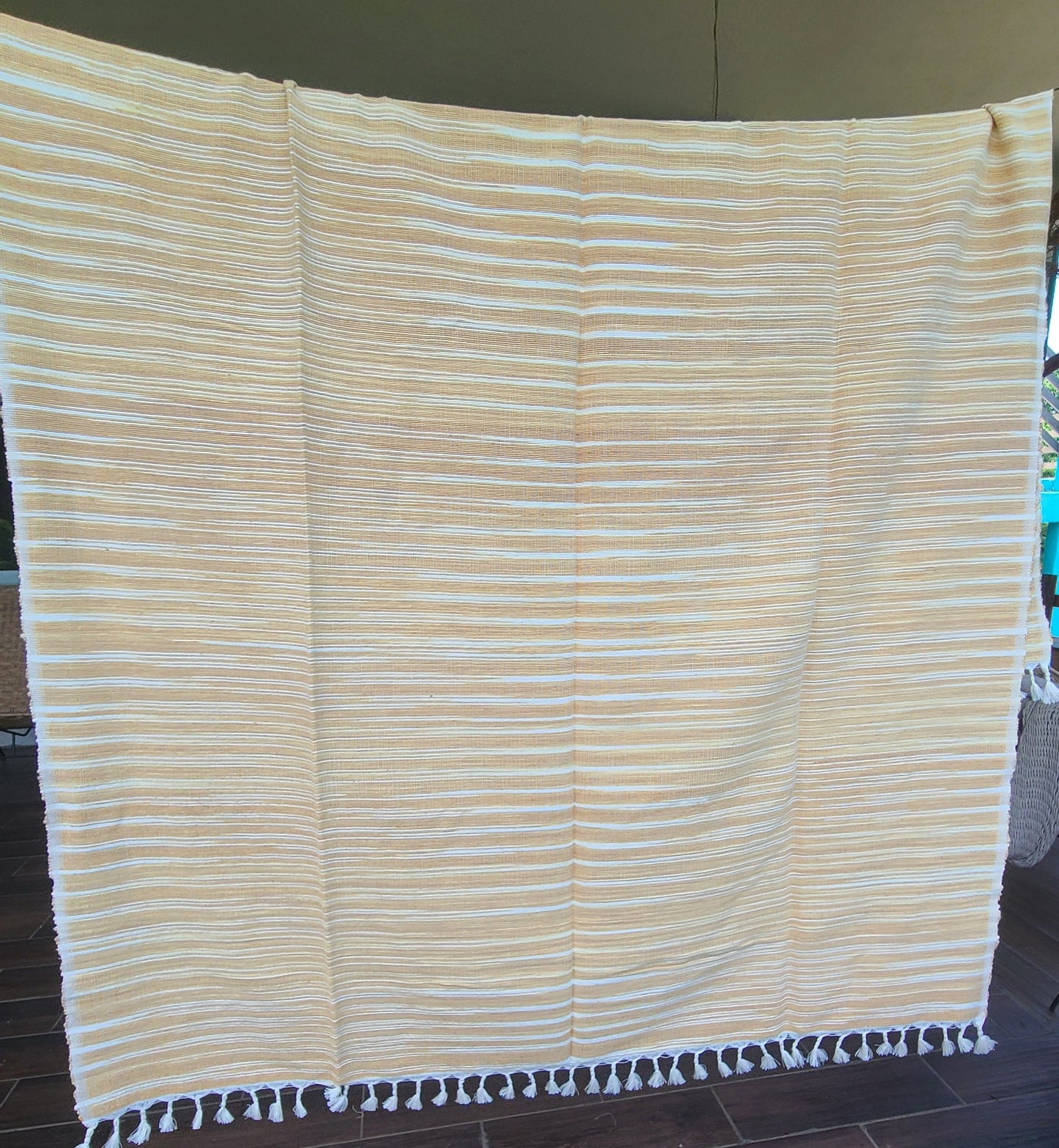 Yellow Tigre Cotton Towel Throw Blanket