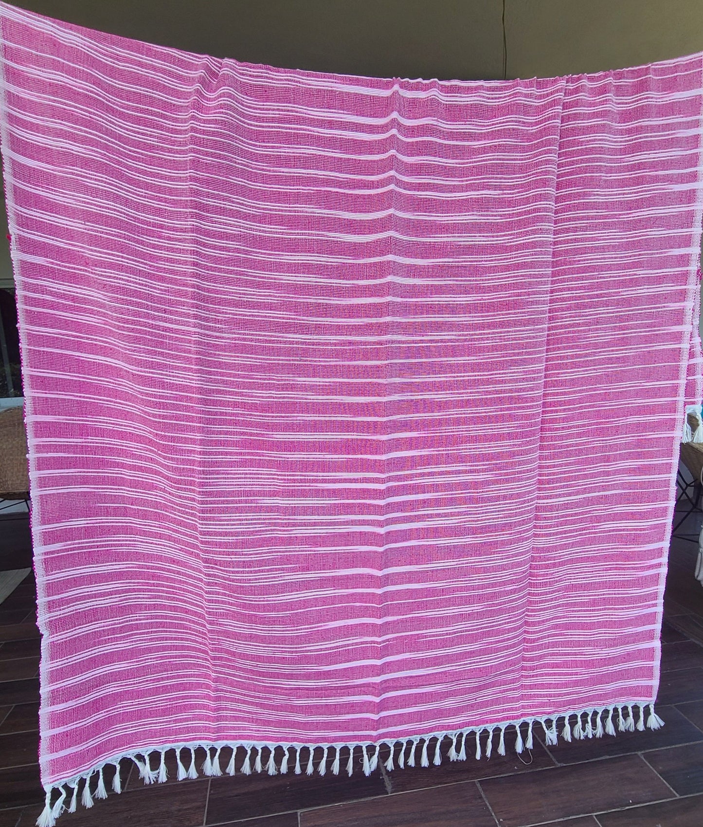 Pink Tigre Cotton Beach Throw Rug