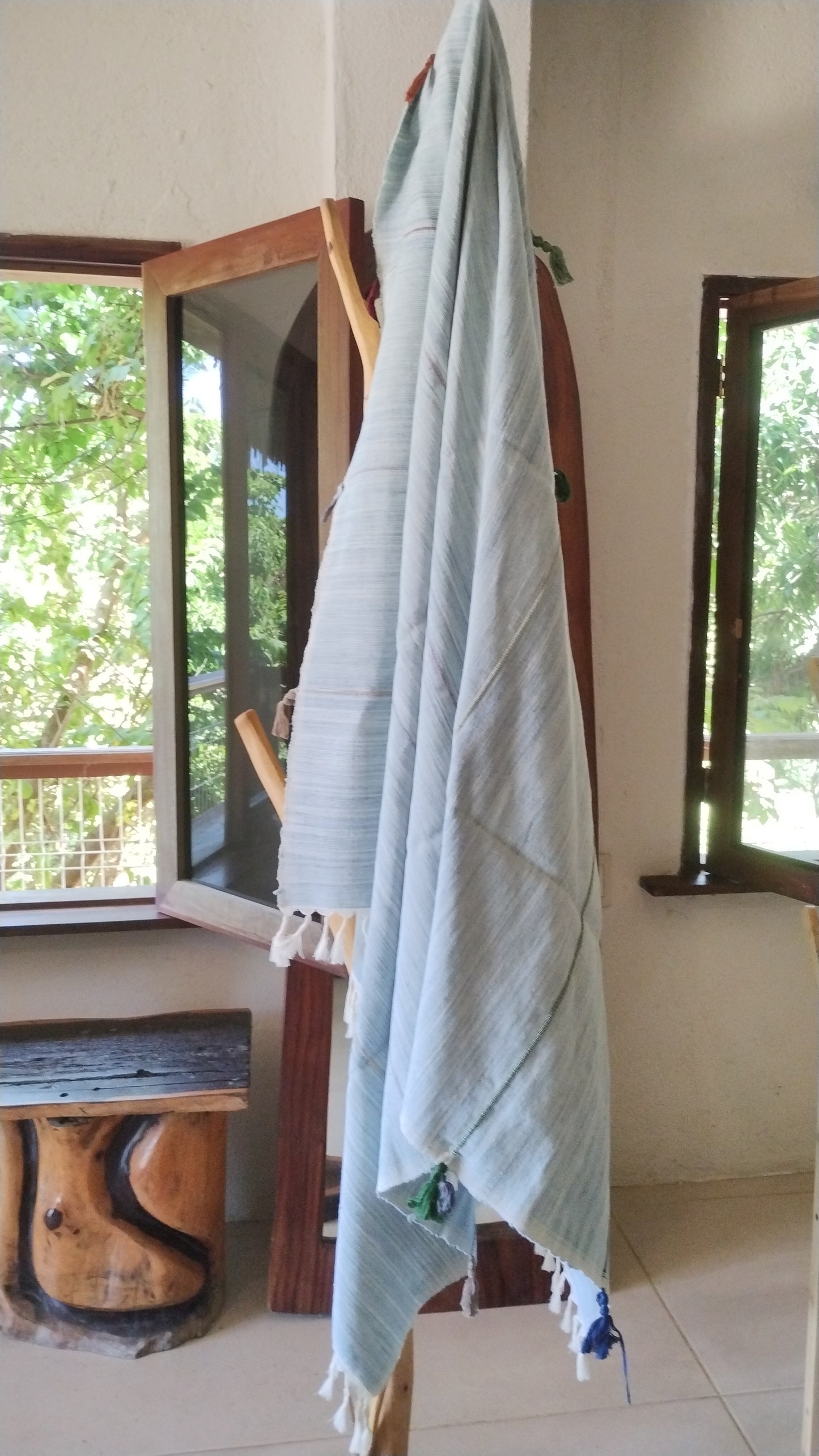 Variated Blues Tassel Towel Throw Blanket