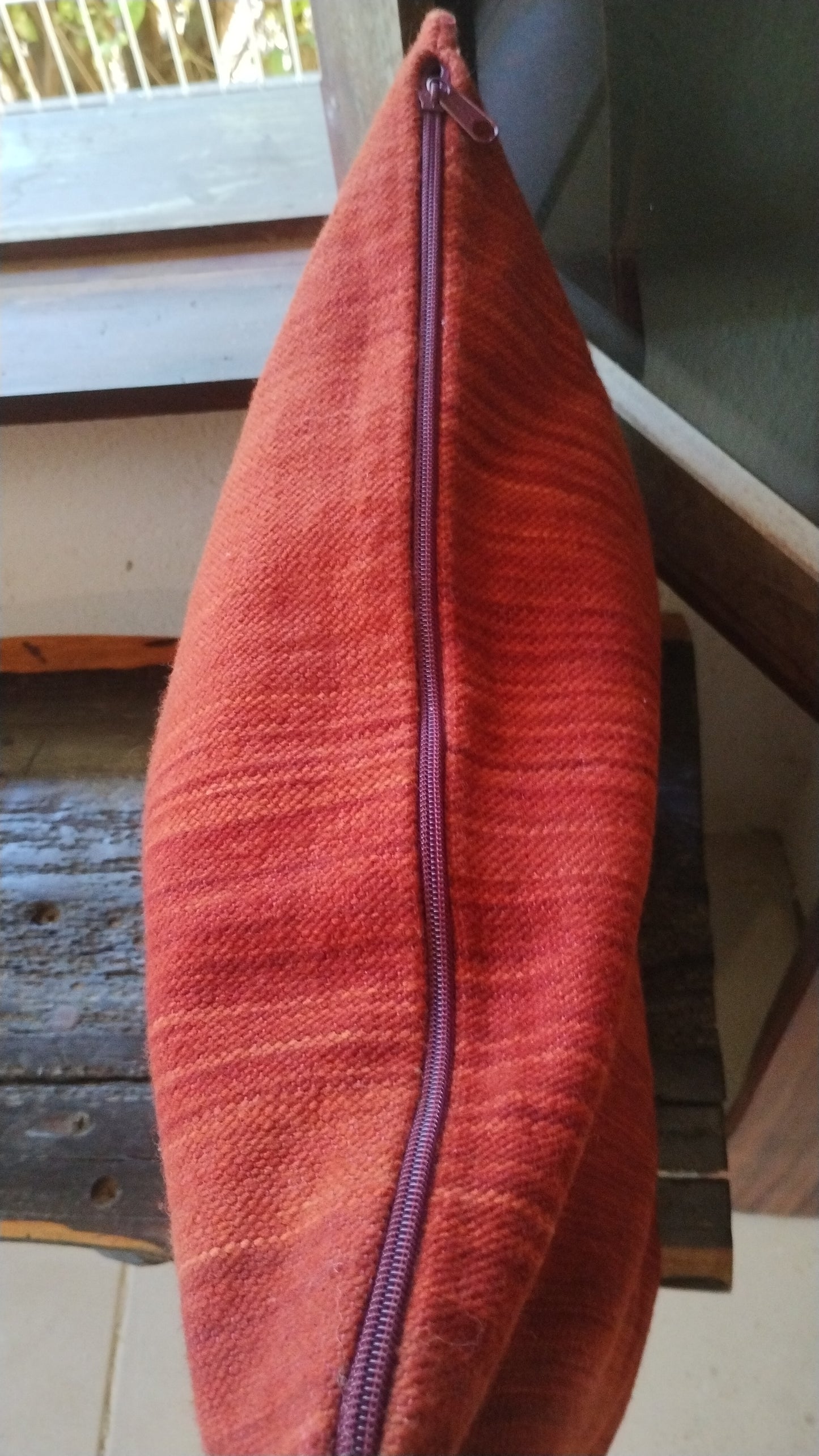 Burnt Red & Tan Merino Pillow Sham