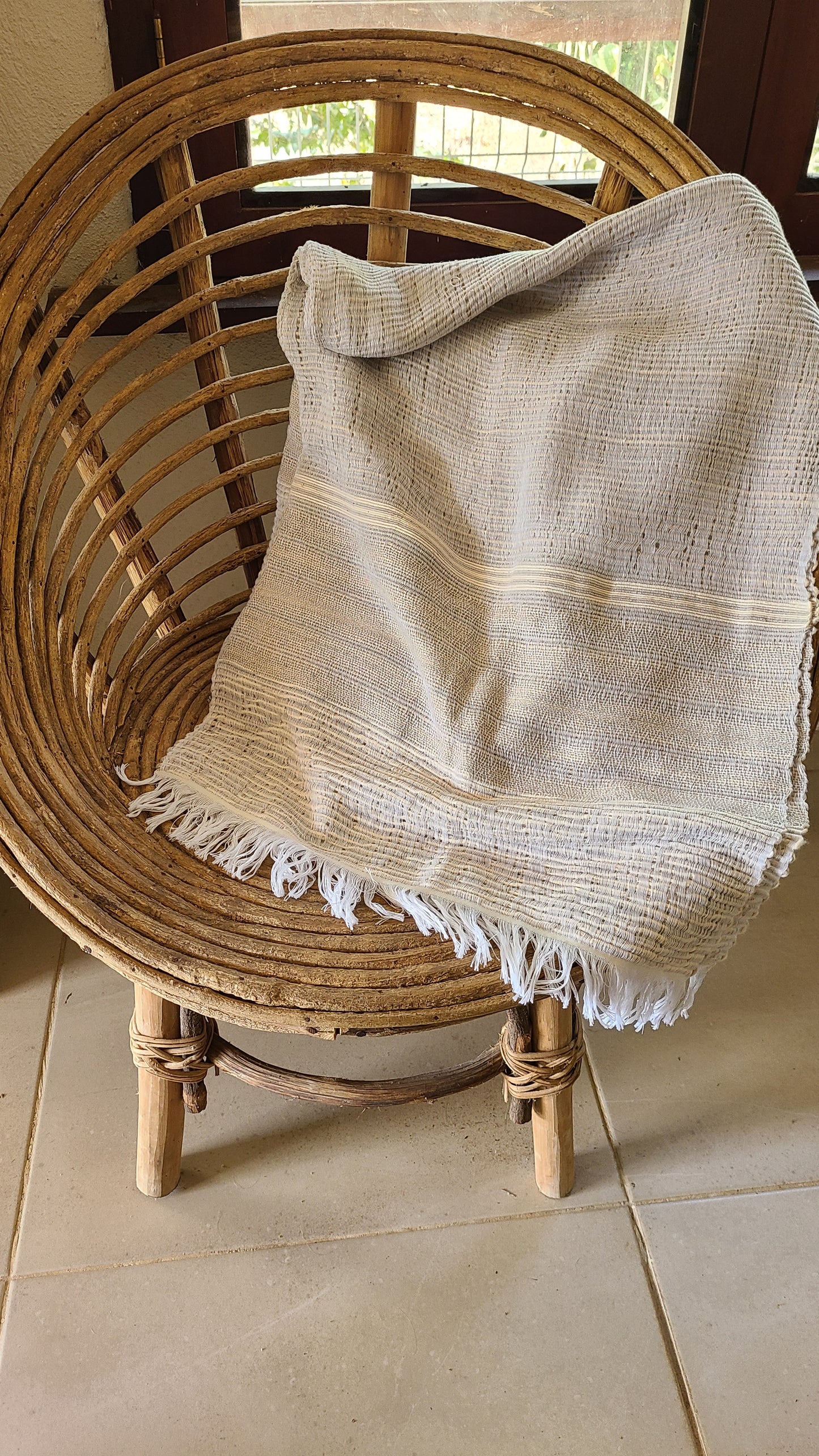 Poncho La Paloma White Cream