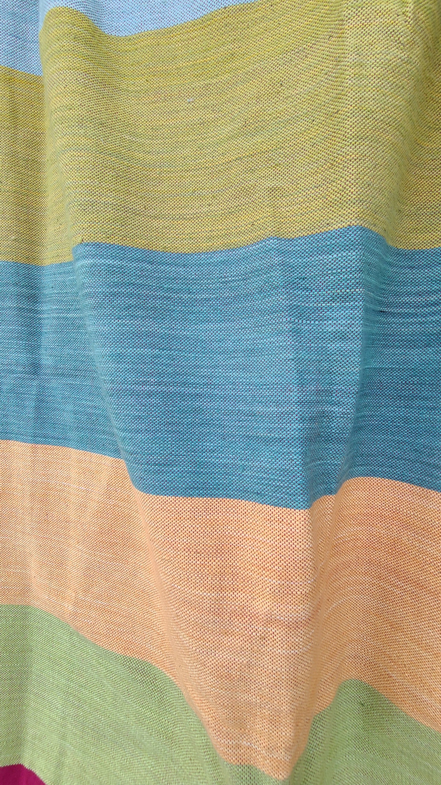 Clay Bands Cotton Throw Blanket Handcrafted on wood looms in Mexico