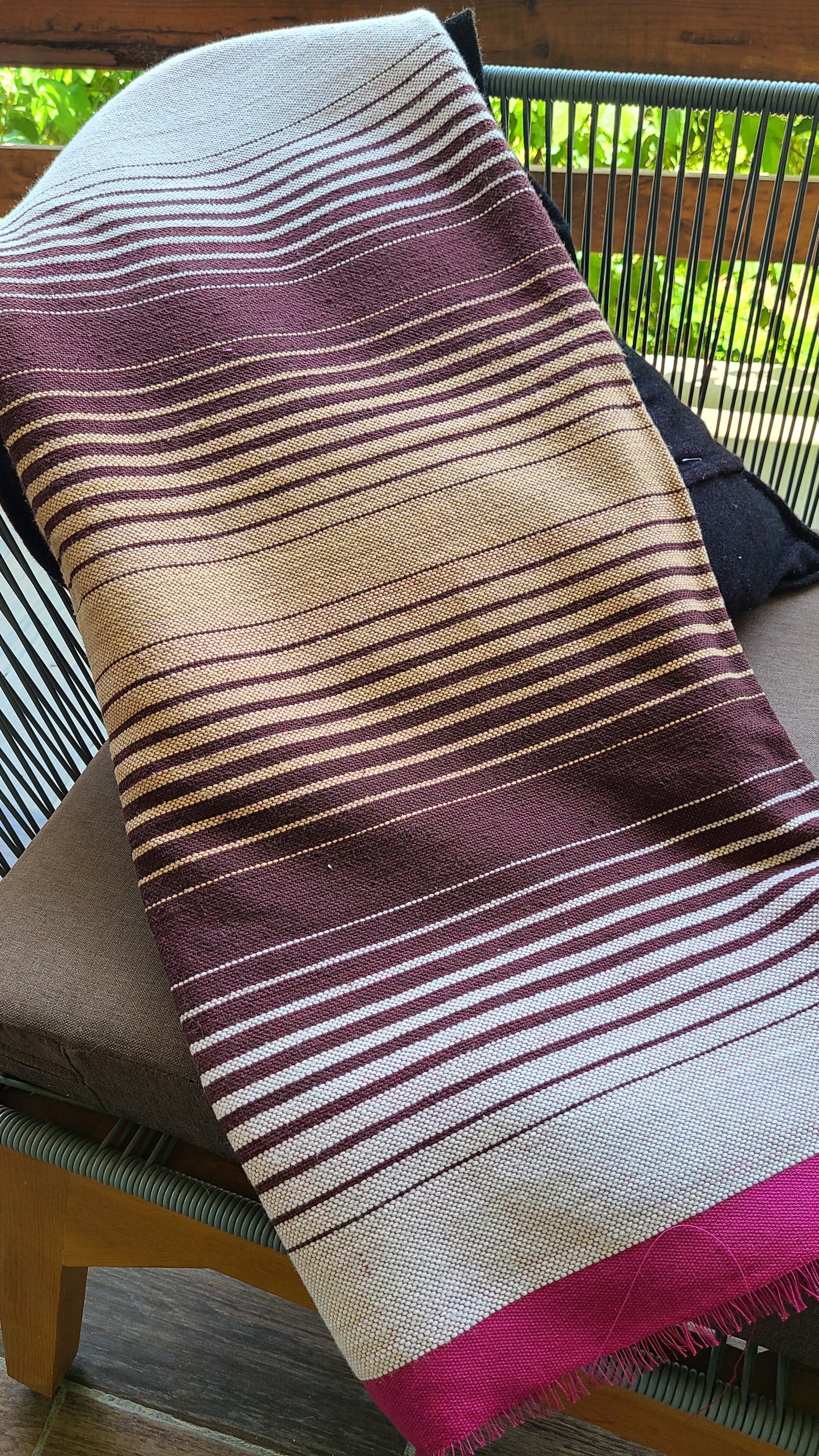 Burgundy Bindia Cotton Throw Blanket