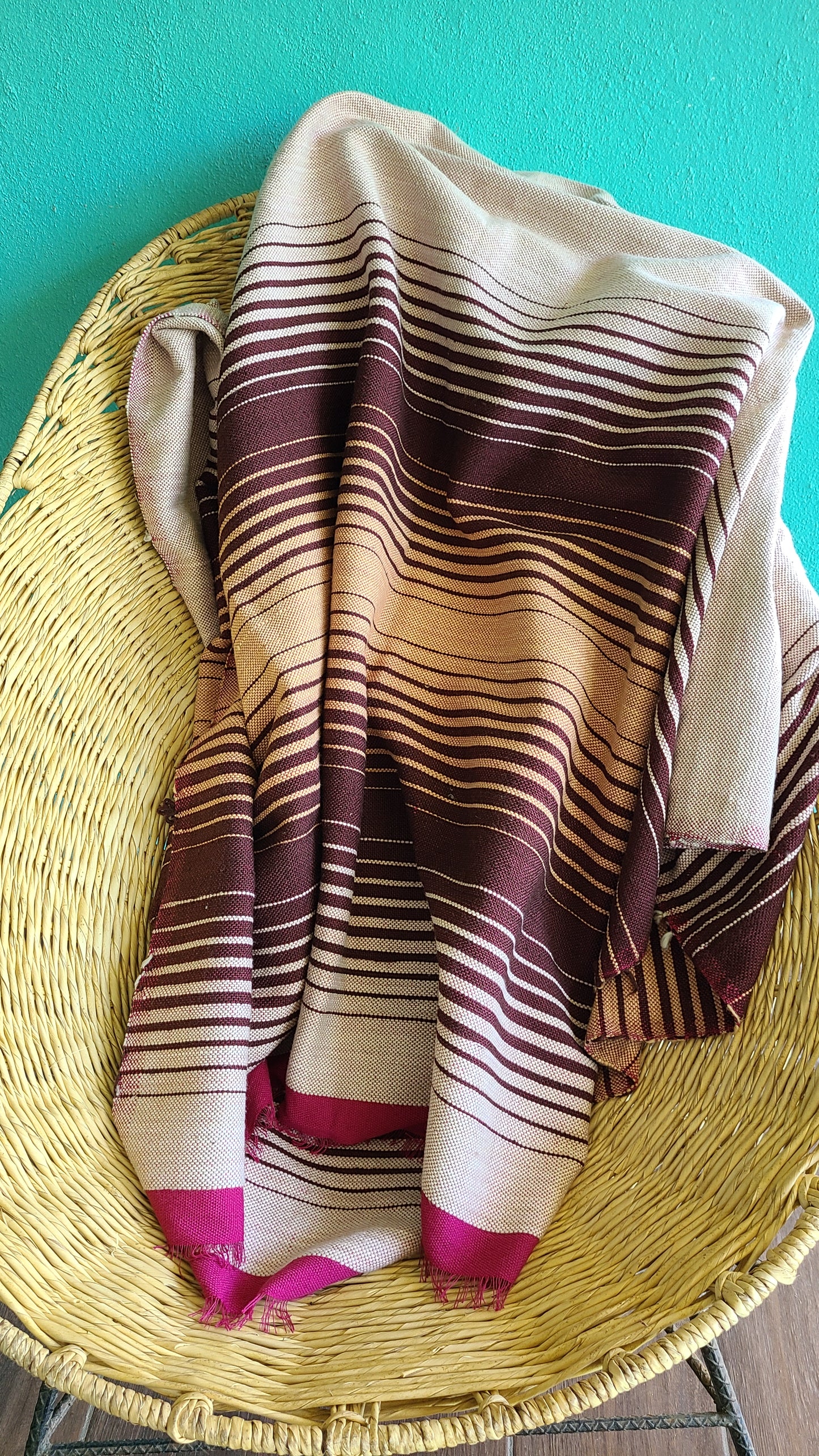 Burgundy Bindia Cotton Throw Blanket