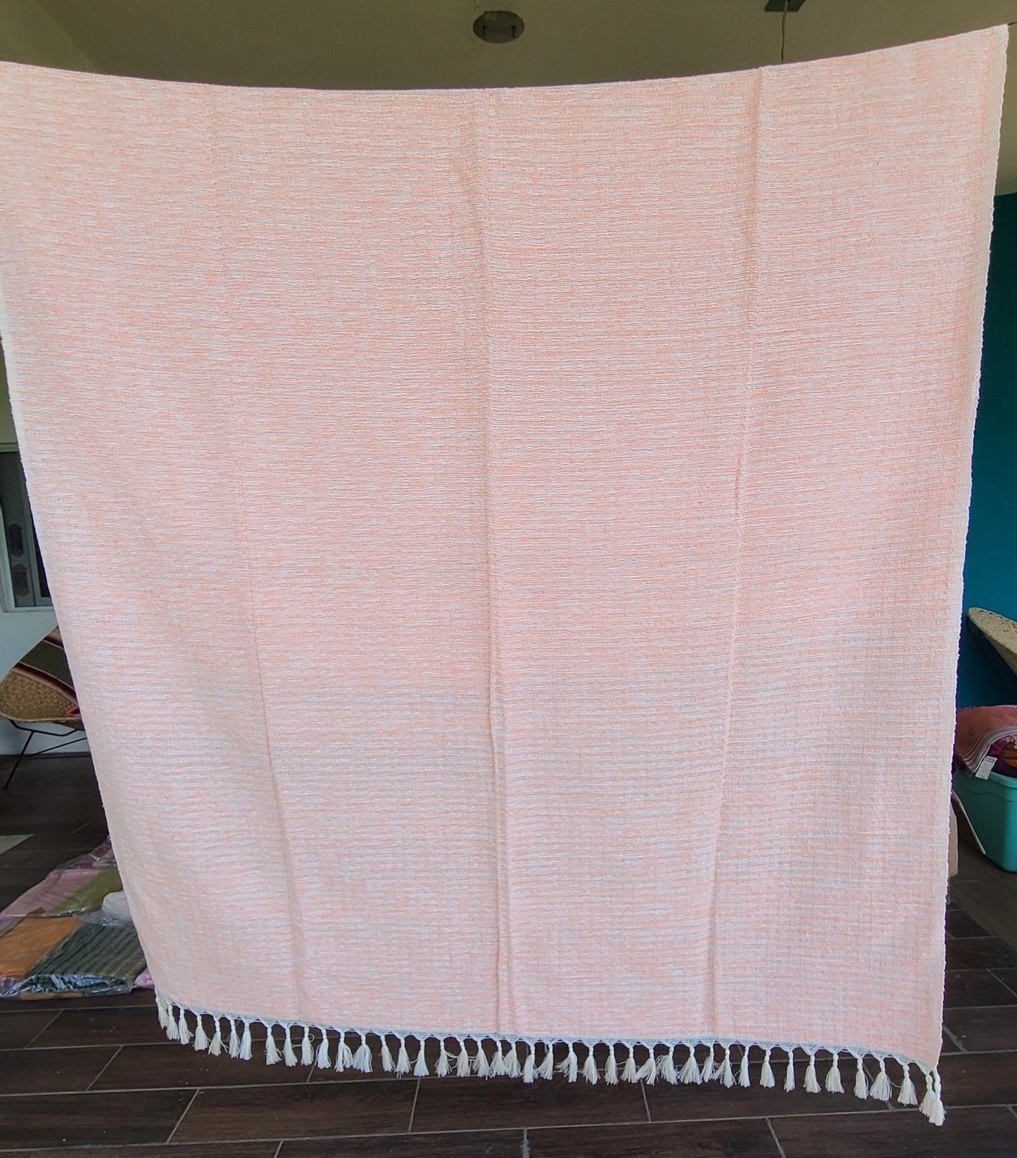 Peach Cotton Towel & Throw blanket