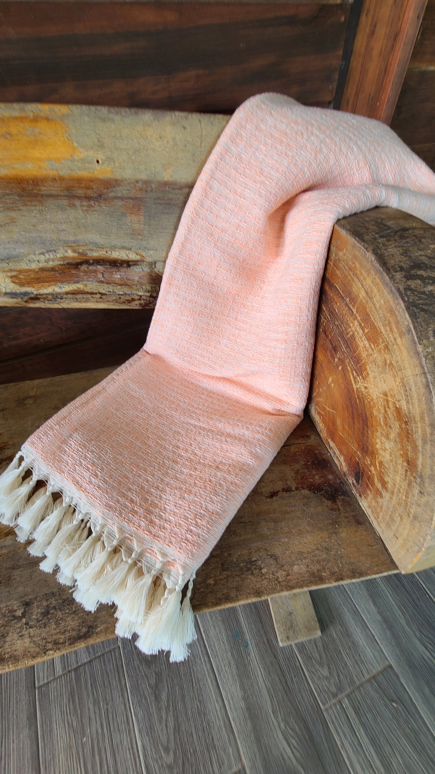 Peach Cotton Towel & Throw blanket