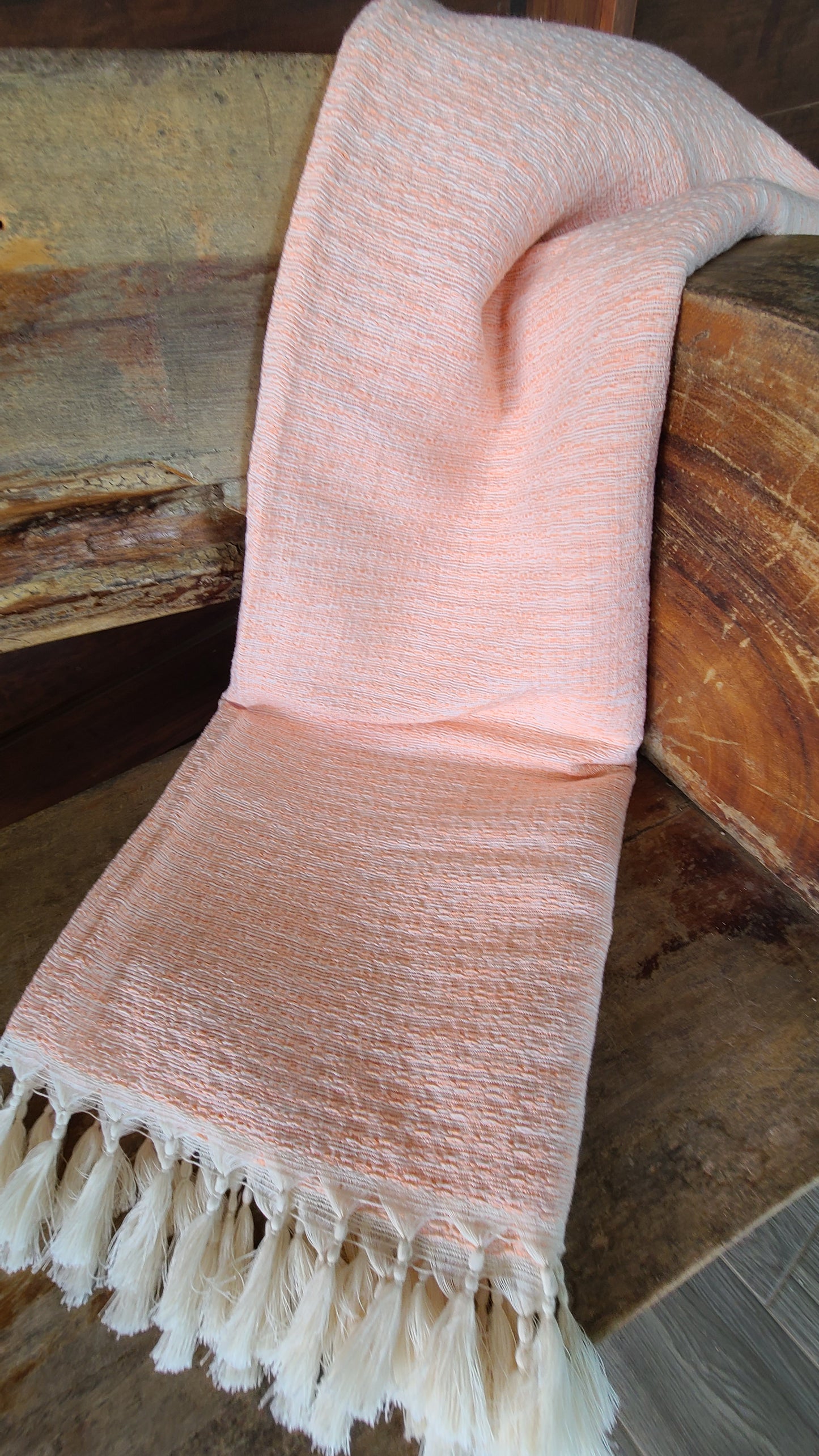 Peach Cotton Towel & Throw blanket