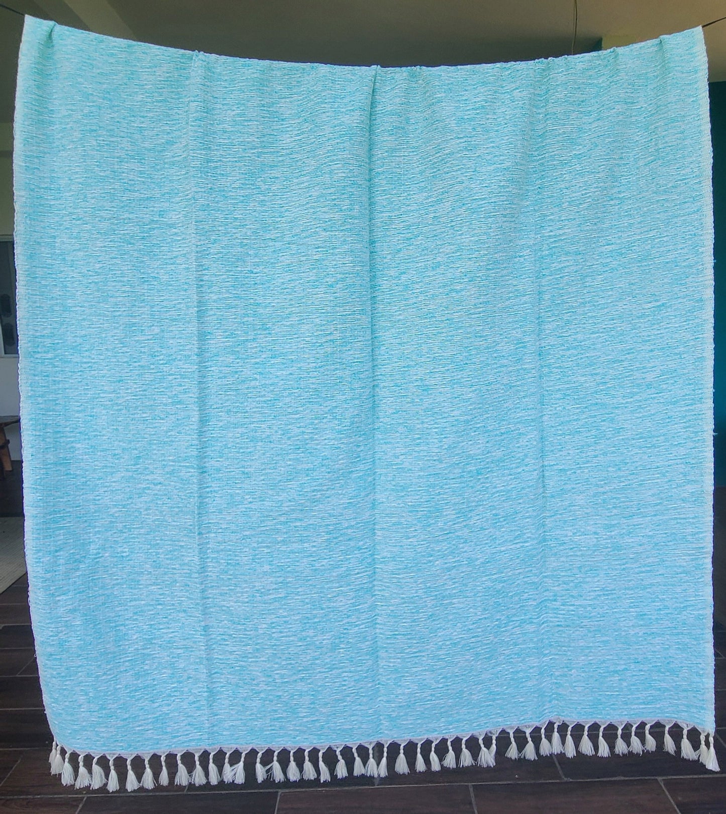 Light Blue Cotton Towel Throw Blanket