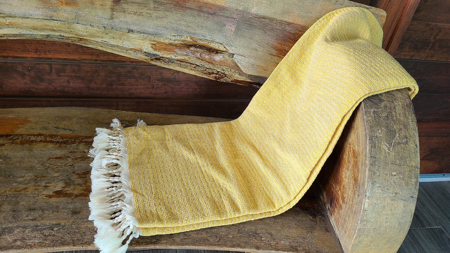 Yellow Cotton Towel Throw Blanket