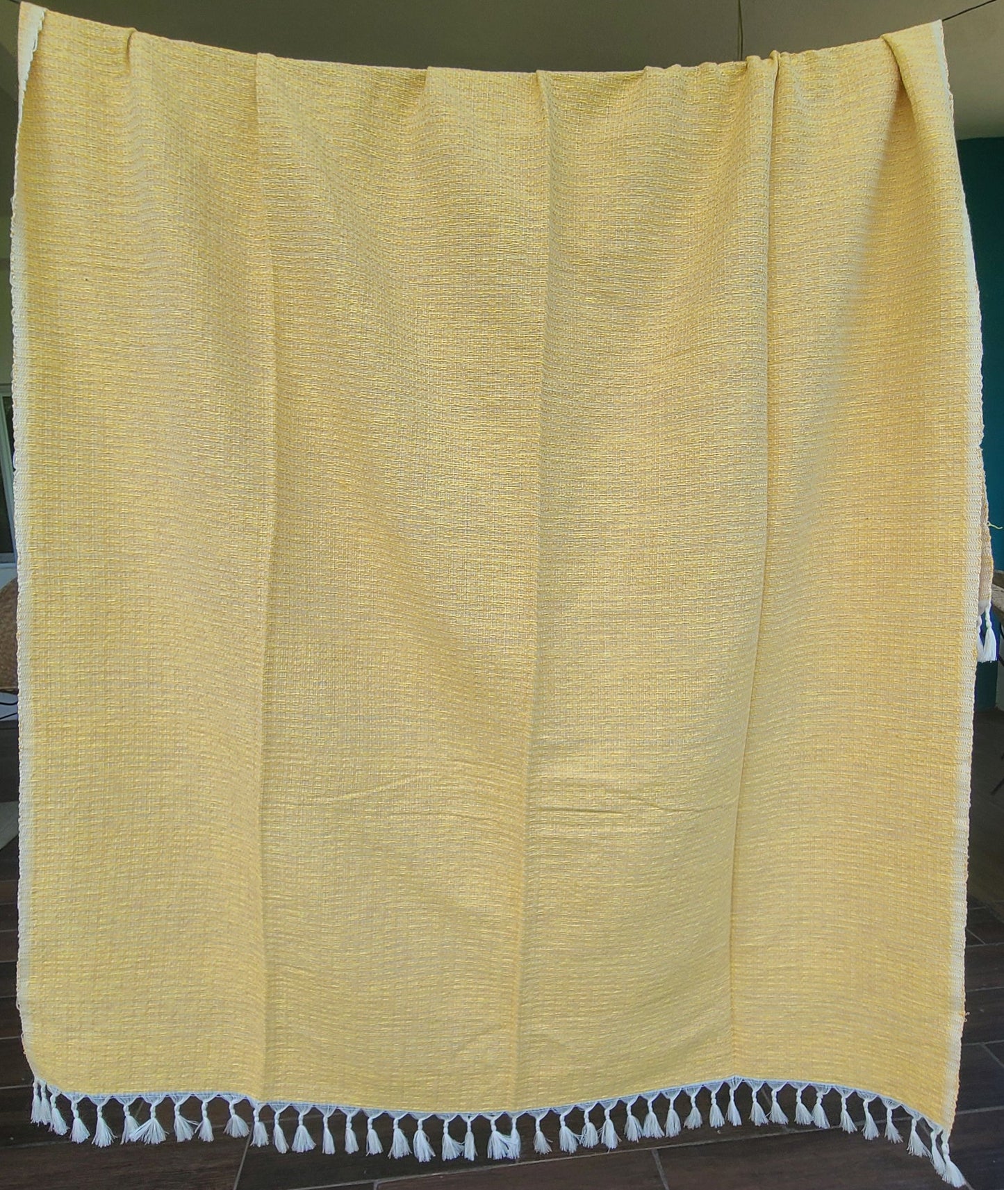 Yellow Cotton Towel Throw Blanket