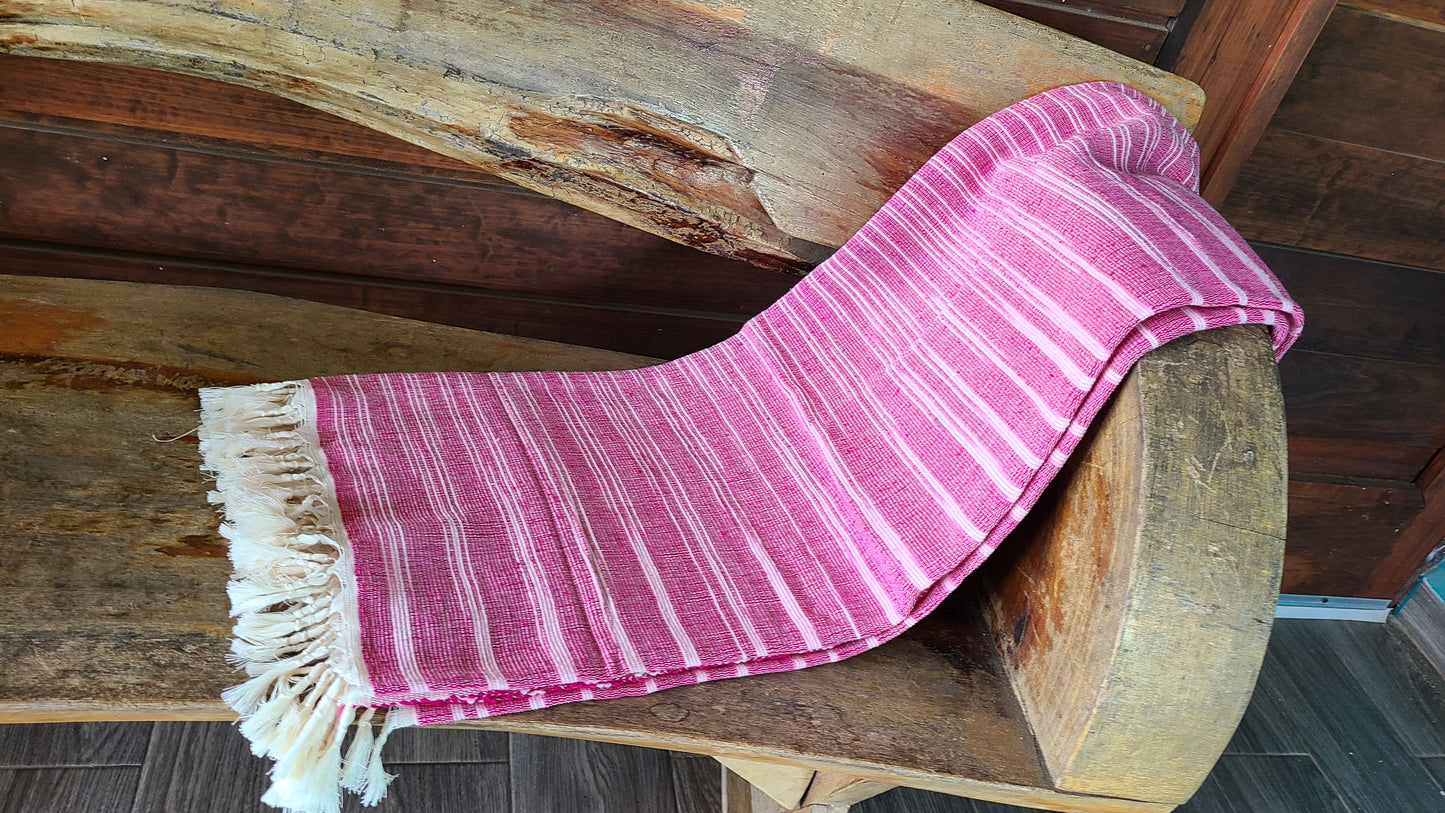 Pink Tigre Cotton Towel Throw Blanket