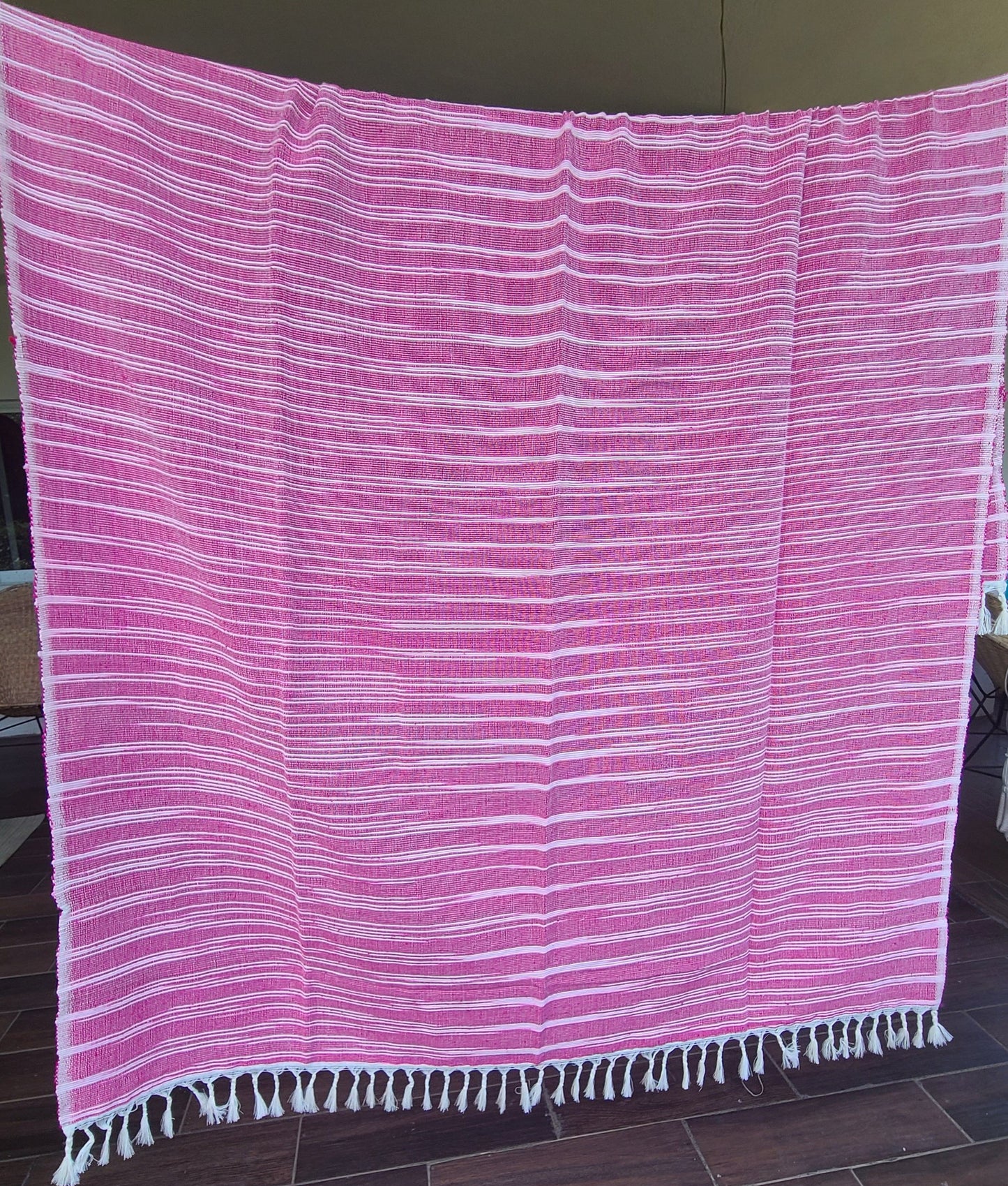 Pink Tigre Cotton Towel Throw Blanket