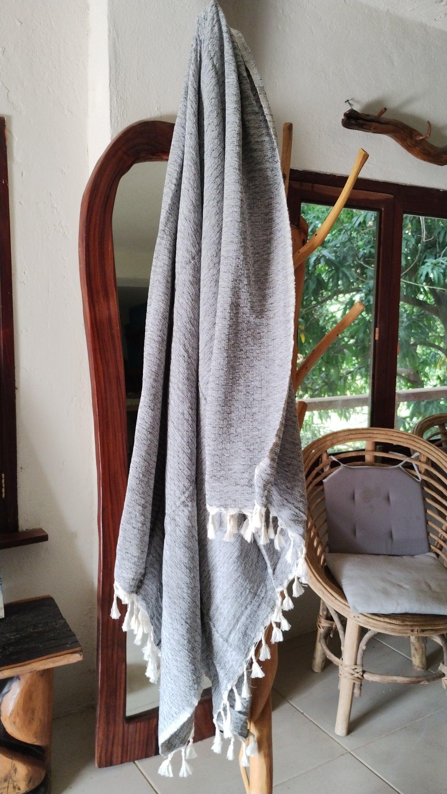 Grey Mix Towel Throw Blanket