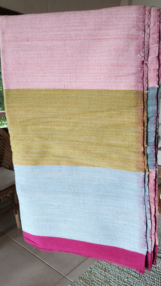 Pinky Blue Green Clayband Throw Blanket