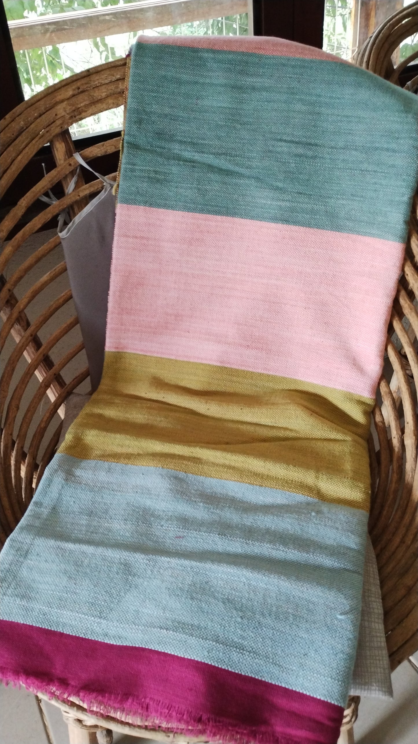 Pinky Blue Green Clayband Throw Blanket