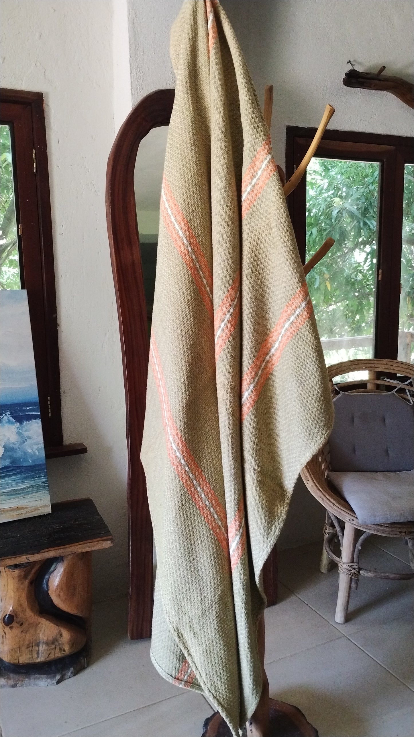 Gold and Peach Throw Blanket