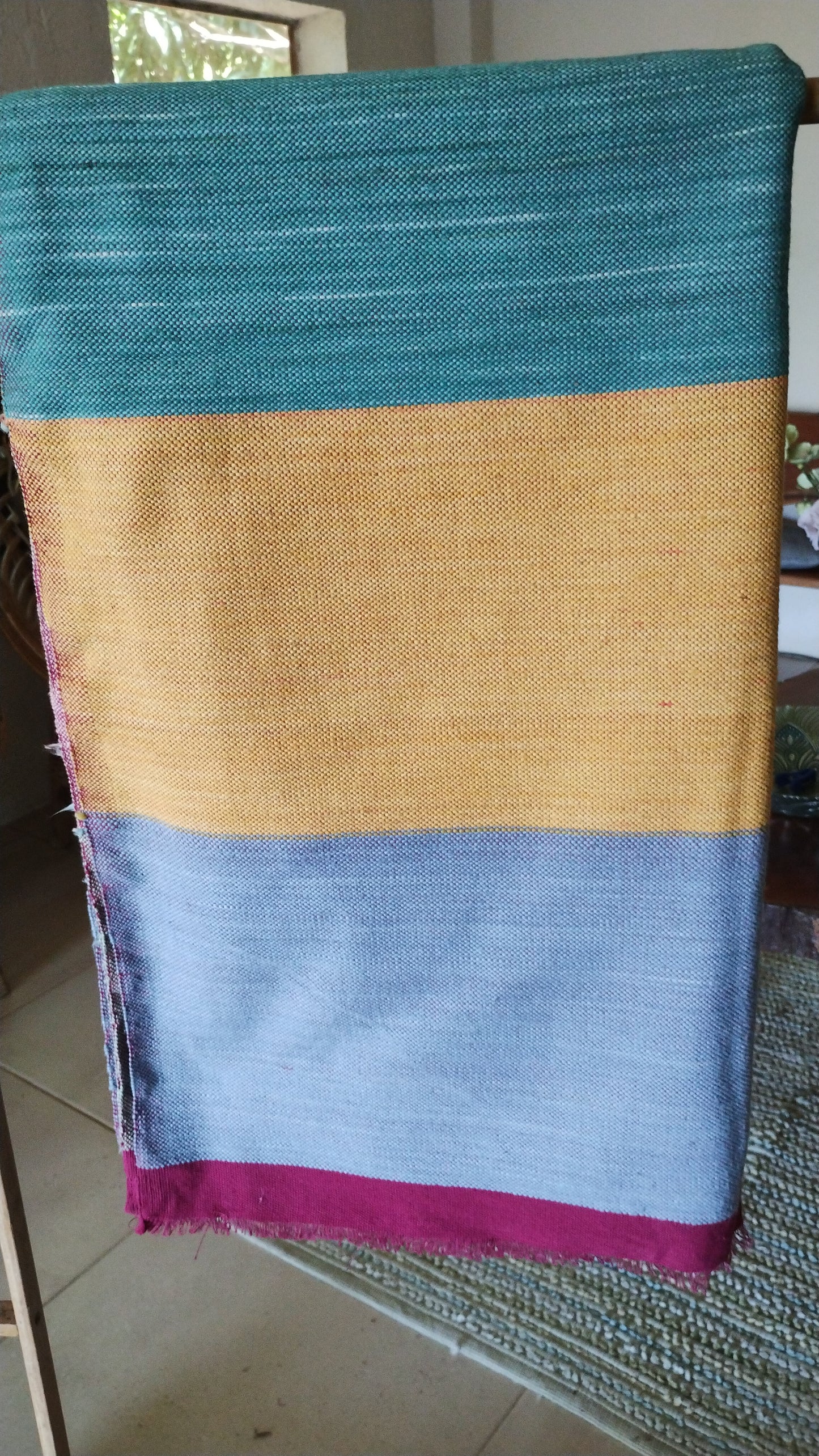 Fiesta & a Brown Strip Clayband Throw Blanket