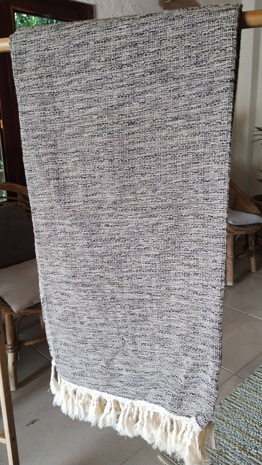 Grey Tan Towel Throw Blanket