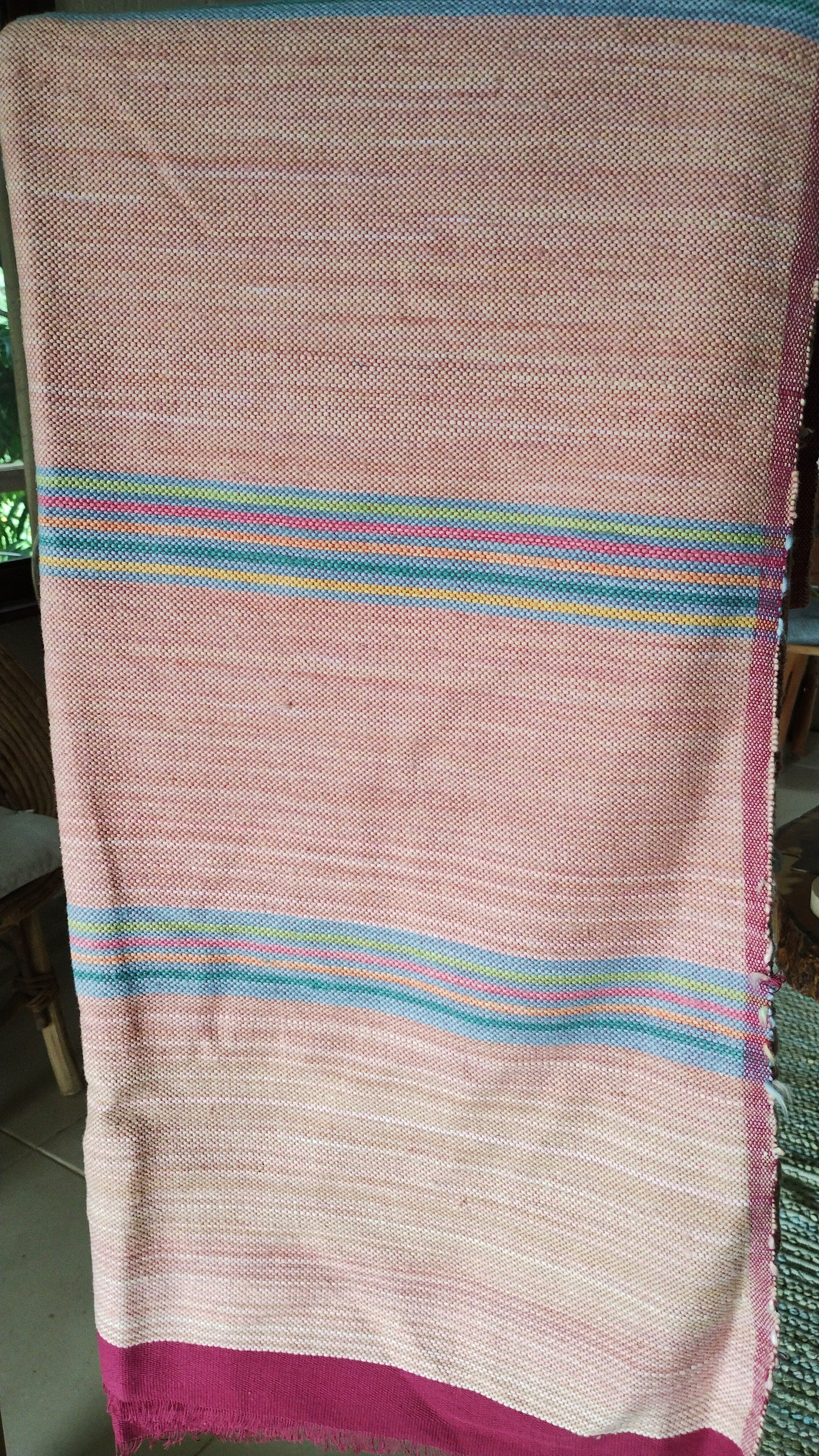 Blue & Pink Fine lines Blanket